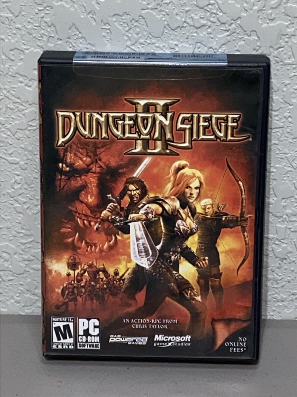 Dungeon Siege II 2 Microsoft PC CD ROM Games 2005 4 Disc Set With Box NO Manual